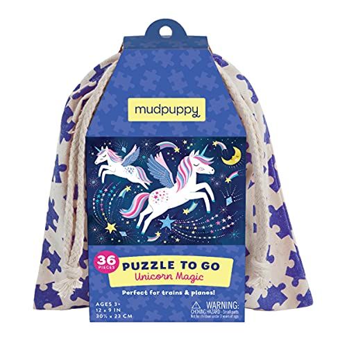  Mudpuppy Unicorn Magic to Go Puzzle, 36 Pieces, Ages 3+, Travel Friendly Bag, Made with Safe, Non Toxic Materials, Multicolor (735356947)