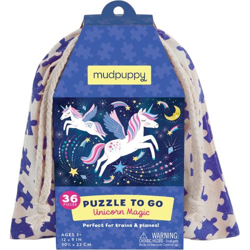  Mudpuppy Unicorn Magic to Go Puzzle, 36 Pieces, Ages 3+, Travel Friendly Bag, Made with Safe, Non Toxic Materials, Multicolor (735356947)