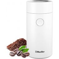 MuellerLiving Electric Coffee Grinder for Spice, Nut, Herbs and Coffee Beans, Sharp Blade, Stainless Steel - White