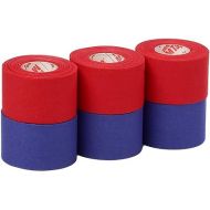 Mueller Athletic Tape Sports Tape, Red and Blue 6 rolls