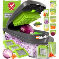 Mueller Austria Mueller Pro-Series 10-in-1, 8 Blade Vegetable Slicer, Onion Mincer Chopper, Vegetable Chopper, Cutter, Dicer, Egg Slicer with Container