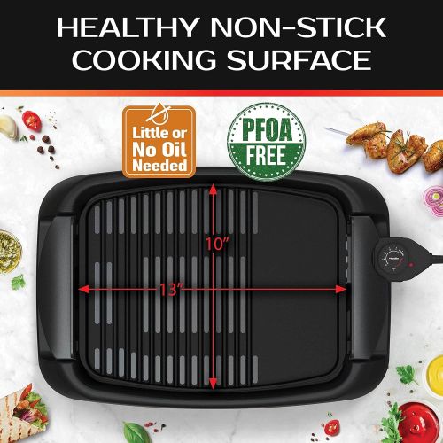  Mueller Austria Mueller Ultra GrillPower 2-in-1 Smokeless Electric Indoor Removable Grill and Griddle Combo, Nonstick Plate, with Adjustable Temperature, 120V