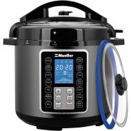 Mueller Austria Mueller 6 Quart Pressure Cooker 10 in 1, Cook 2 Dishes at Once, Tempered Glass Lid incl, Saute, Slow Cooker, Rice Cooker, Yogurt Maker and Much More
