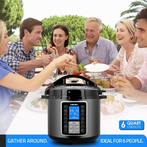  Mueller Austria Mueller 6 Quart Pressure Cooker 10 in 1, Cook 2 Dishes at Once, Tempered Glass Lid incl, Saute, Slow Cooker, Rice Cooker, Yogurt Maker and Much More
