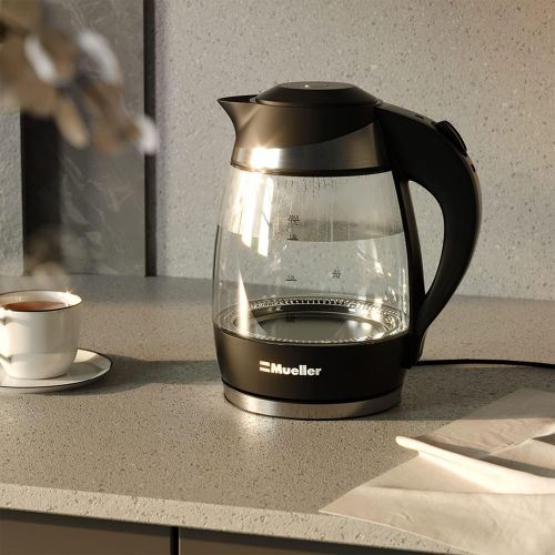  Mueller Austria Mueller Ultra Kettle: Model No. M99S 1500W Electric Kettle with SpeedBoil Tech, 1.8 Liter Cordless with LED Light, Borosilicate Glass, Auto Shut-Off and Boil-Dry Protection