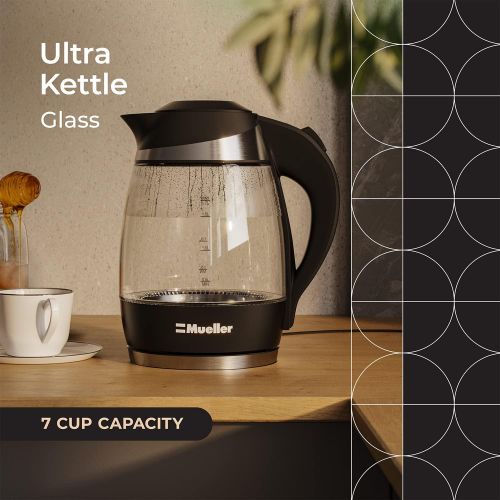 Mueller Austria Mueller Ultra Kettle: Model No. M99S 1500W Electric Kettle with SpeedBoil Tech, 1.8 Liter Cordless with LED Light, Borosilicate Glass, Auto Shut-Off and Boil-Dry Protection