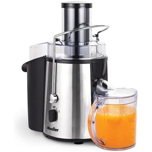  Mueller Austria Mueller Juicer Ultra Power, Easy Clean Extractor Press Centrifugal Juicing Machine, Wide 3 Feed Chute for Whole Fruit Vegetable, Anti-drip, High Quality, Large, Silver