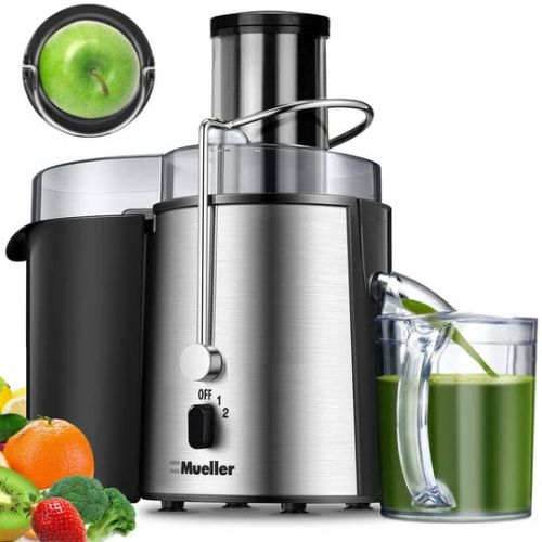  Mueller Austria Mueller Juicer Ultra Power, Easy Clean Extractor Press Centrifugal Juicing Machine, Wide 3 Feed Chute for Whole Fruit Vegetable, Anti-drip, High Quality, Large, Silver