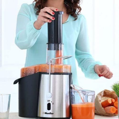  Mueller Austria Mueller Juicer Ultra Power, Easy Clean Extractor Press Centrifugal Juicing Machine, Wide 3 Feed Chute for Whole Fruit Vegetable, Anti-drip, High Quality, Large, Silver