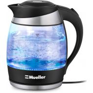 Mueller Austria Mueller Premium 1500W Electric Kettle with SpeedBoil Tech, 1.8 Liter Cordless with LED Light, Borosilicate Glass, Auto Shut-Off and Boil-Dry Protection