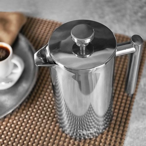  [아마존베스트]Mueller Austria Mueller French Press Double Insulated 310 Stainless Steel Coffee Maker 4 Level Filtration System, No Coffee Grounds, Rust-Free, Dishwasher Safe