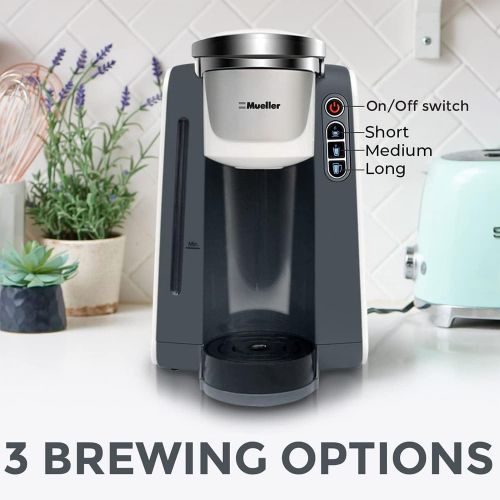  [아마존베스트]Mueller Austria Mueller Single Serve Pod Compatible Coffee Maker Machine With 4 Brew Sizes, Rapid Brew Technology with Large Removable 48 oz Water Tank