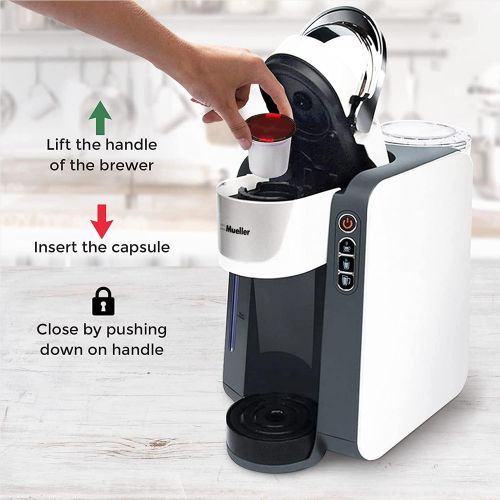  [아마존베스트]Mueller Austria Mueller Single Serve Pod Compatible Coffee Maker Machine With 4 Brew Sizes, Rapid Brew Technology with Large Removable 48 oz Water Tank