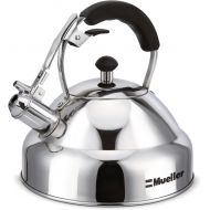 [아마존베스트]Mueller Austria Stove Top Whistling Tea Kettle - Only Culinary Grade Stainless Steel Teapot with Cool Touch Ergonomic Handle and Straight Pour Spout - Tea Maker Infuser Strainer Included