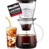 Mueller Austria Mueller QuickBrew Smooth Cold Brew Coffee and Tea Maker 47 oz, Dripper Iced Coffee Brewer Maker with Adjustable Water Flow, Stainless Steel Filter, Borosilicate Glass Carafe
