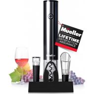 Mueller Austria Mueller Electric Wine Opener Set - Rechargeable Batteries and USB Charging Cable - Electric Corkscrew Opener with Foil Cutter, Wine Pourer, Vacuum Stopper (Batteries Included)