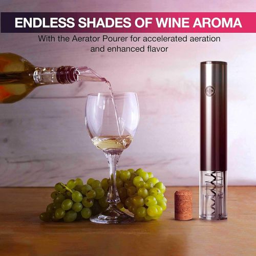  Mueller Austria Mueller Electric Wine Opener Set - Rechargeable Batteries and USB Charging Cable - Electric Corkscrew Opener with Foil Cutter, Wine Pourer, Vacuum Stopper (Batteries Included)