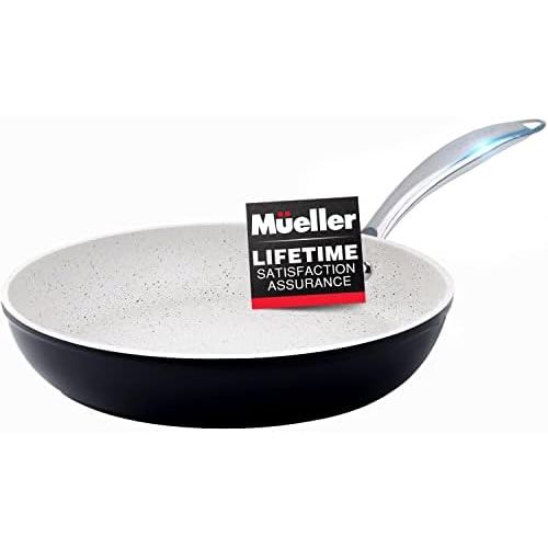  Mueller Austria Mueller 8-Inch Fry Pan, No PFOA or APEO, Heavy Duty Non-Stick German Stone Coating Cookware, Aluminum Body, Even Heat Distribution, EverCool Stainless Steel Handle, Black