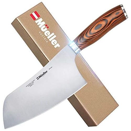  Mueller Austria Mueller 7-inch Cleaver Knife, Vegetable Meat Chinese Chef’s Knife, German Stainless Steel with Ergonomic Pakkawood Handle, for Home Kitchen and Restaurant