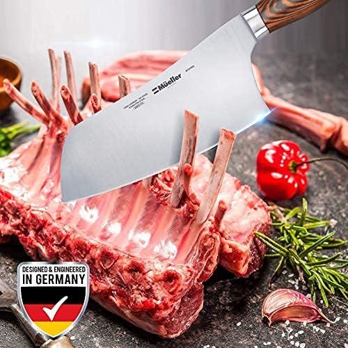  Mueller Austria Mueller 7-inch Cleaver Knife, Vegetable Meat Chinese Chef’s Knife, German Stainless Steel with Ergonomic Pakkawood Handle, for Home Kitchen and Restaurant