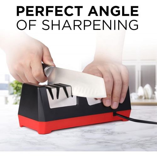  Mueller Austria Mueller Professional Electric Knife Sharpener for Straight Knives Diamond Abrasives, Quickly Sharpening, Repair/Restore/Polish Blades