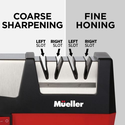  Mueller Austria Mueller Professional Electric Knife Sharpener for Straight Knives Diamond Abrasives, Quickly Sharpening, Repair/Restore/Polish Blades