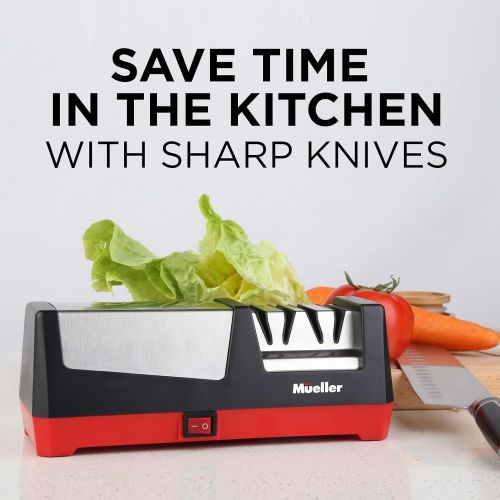  Mueller Austria Mueller Professional Electric Knife Sharpener for Straight Knives Diamond Abrasives, Quickly Sharpening, Repair/Restore/Polish Blades