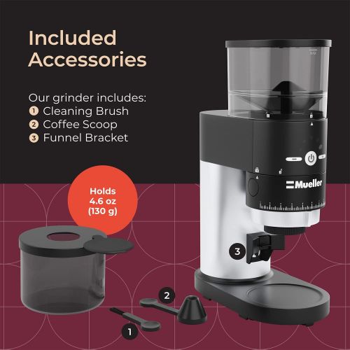  [아마존베스트]Mueller Austria Mueller Ultra-Grind Conical Burr Grinder Professional Series, Innovative Detachable PowderBlock Grinding Chamber for Easy Cleaning and 40mm Hardened Gears for Long Life