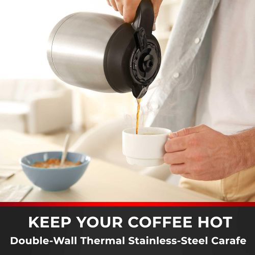  [아마존베스트]Mueller Austria Ultra Brew Thermal Coffee Maker, 8 cup (34oz) Carafe, Keep Warm, Auto Shut-Off, LCD Display Coffee Machine, Programmable, Delay Brew Function, Stainless Steel