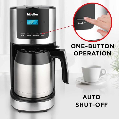  [아마존베스트]Mueller Austria Ultra Brew Thermal Coffee Maker, 8 cup (34oz) Carafe, Keep Warm, Auto Shut-Off, LCD Display Coffee Machine, Programmable, Delay Brew Function, Stainless Steel