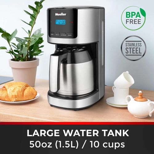  [아마존베스트]Mueller Austria Ultra Brew Thermal Coffee Maker, 8 cup (34oz) Carafe, Keep Warm, Auto Shut-Off, LCD Display Coffee Machine, Programmable, Delay Brew Function, Stainless Steel