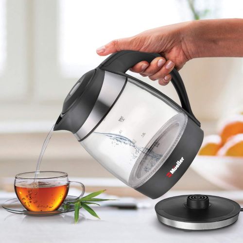  [아마존베스트]Mueller Austria Mueller Premium 1500W Electric Kettle with SpeedBoil Tech, 1.8 Liter Cordless with LED Light, Borosilicate Glass, Auto Shut-Off and Boil-Dry Protection