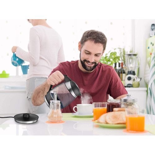  [아마존베스트]Mueller Austria Mueller Premium 1500W Electric Kettle with SpeedBoil Tech, 1.8 Liter Cordless with LED Light, Borosilicate Glass, Auto Shut-Off and Boil-Dry Protection