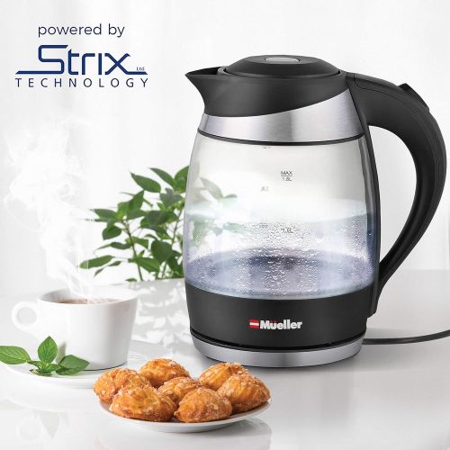  [아마존베스트]Mueller Austria Mueller Premium 1500W Electric Kettle with SpeedBoil Tech, 1.8 Liter Cordless with LED Light, Borosilicate Glass, Auto Shut-Off and Boil-Dry Protection