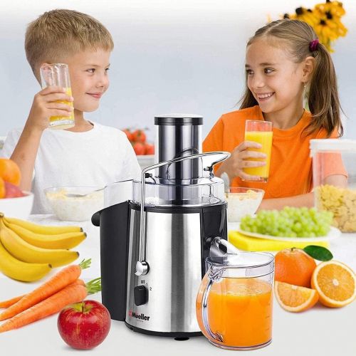  [아마존베스트]Mueller Austria Juicer Ultra 1100W Power, Easy Clean Extractor Press Centrifugal Juicing Machine, Wide 3 Feed Chute for Whole Fruit Vegetable, Anti-drip, High Quality, Large, Silve