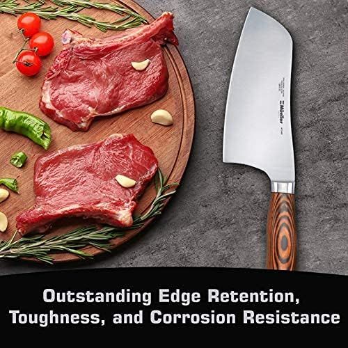  [아마존베스트]Mueller Austria Mueller 7-inch Cleaver Knife, Vegetable Meat Chinese Chef’s Knife, German Stainless Steel with Ergonomic Pakkawood Handle, for Home Kitchen and Restaurant