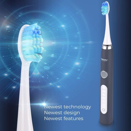  Mueller Austria Mueller Sonic Rechargeable Electric Toothbrush with Dentist Recommended CrossClean Technology, Replacement Brush Heads, 5 Modes, IPX7 Fully Waterproof, Built-in Auto Timer 3D Clean