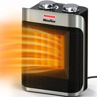 Mueller Austria Mueller Portable Space Ceramic Heater 750W/1500W, High Output Fan, Adjustable Thermostat, with overheat/tip over protection for Home Bedroom or Office, ETL Certified