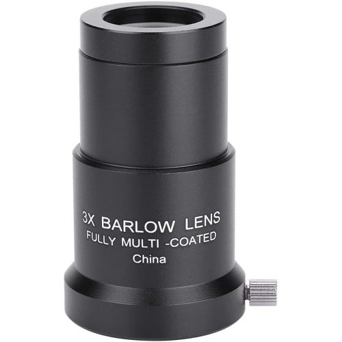  Mugast 1.25 inches 3X Barlow Lens Telescope Accessory for Telescope, Fully Blackened Metal Used for Astronomical Photography, Multi-Coated Optical Telescope Barlow Lens