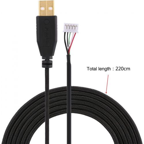  Mugast 2.2m / 7.22ft USB Gaming Mouse Cable Replacement for Razer Naga 2014 Mouse, Material, Black