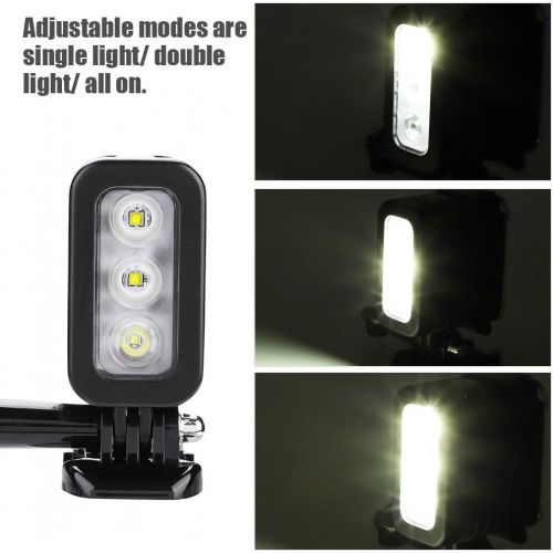  Mugast Waterproof LED Video Light Diving Underwater Light of Three Environmental Models up 280 Lumens Compatible with Hot Shoe Stand and Tripod for GoPro All Series and XiaoYi Sports Came