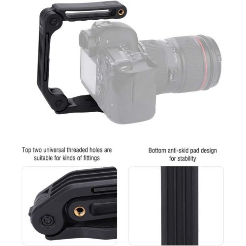  Mugast U-Grip Handle Stabilizer,Portable Foldable Video Filming Camera Handheld Stabilizing Grip Rig with Built-in Hexagon Wrench,1/4 Inch Thread Groove,for DSLR/Digital Video Cameras