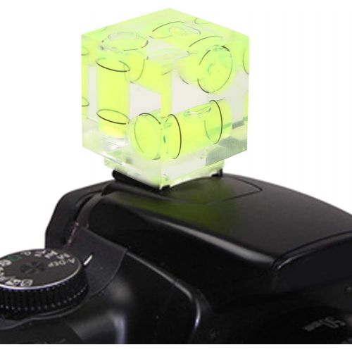  Mugast Camera Bubble Level, Universal Camera Level Cold Shoe Level, Three-Dimensional Square 3-Axis Bubble Air Level, for Digital Camera