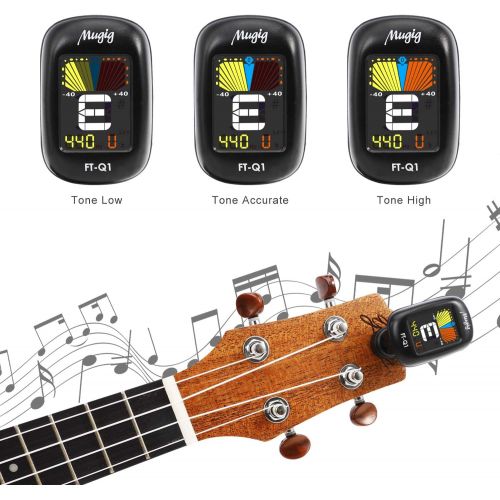  [아마존베스트]Mugig Clip-On Tuner, for Guitar, Bass, Violin, Ukulele, Chromatic Instruments
