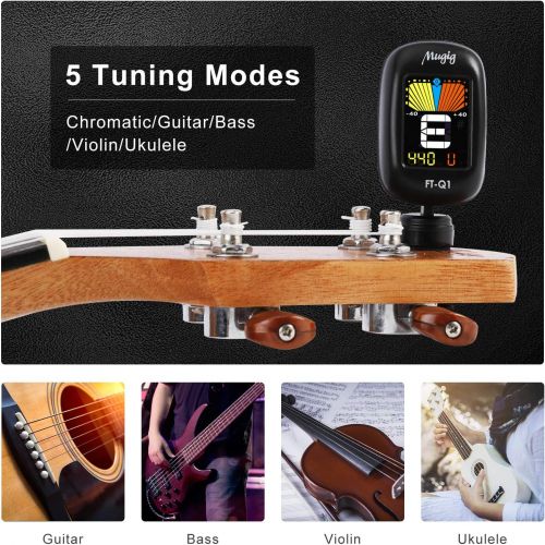  [아마존베스트]Mugig Clip-On Tuner, for Guitar, Bass, Violin, Ukulele, Chromatic Instruments