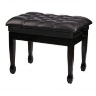 Mugig Adjustable Artist Leather Piano Bench Stool(black)