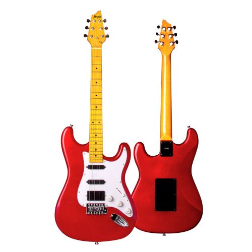  Mugig Electric Guitar 39 Inches, with Two Single-coil and One Humbucker Pickups, Glossy Surface Paint and Comfortable Feel. Electric Guitar Full Size, Poplar Body and Maple Fingerb