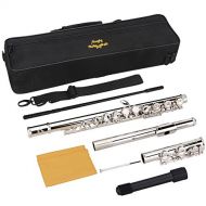 Mugig Flute, Flute Set with Stand, Closed Hole C Flute with 16 Keys, Standard Tone, Instrument Gift for Beginner
