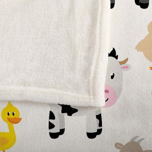  Mugod Farm Animals and Barn Blanket Goat Lamb Chick Horse Cow Donkey Duck Rabbit Pig Fuzzy Soft Cozy Warm Flannel Throw Blankets Decorative for Adults Kids Women Men Girls Boys 60X