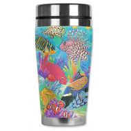 Mugzie MAX - 20-Ounce Stainless Steel Travel Mug with Insulated Wetsuit Cover - Coral Reef